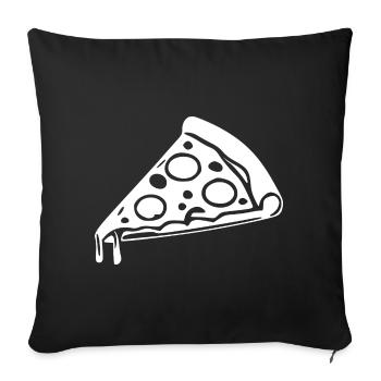 Pizza Slice Gift Pizzeria - Sofa pillowcase 17,3'' x 17,3'' (45 x 45 cm) - black - Front
