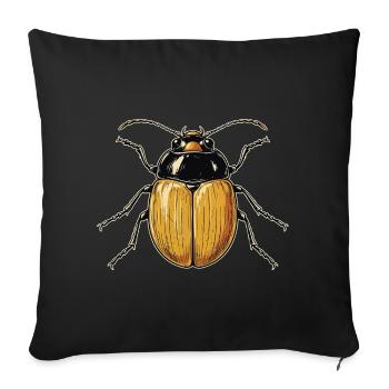 Scarabées, coléoptères de mai, douceurs, coléoptères des cerfs, insectes - Housse de coussin décorative 45 x 45 cm - noir - Devant