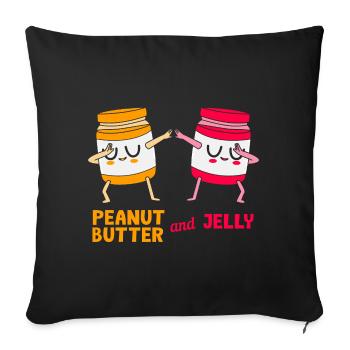 Peanut butter - Sofa pillowcase 17,3'' x 17,3'' (45 x 45 cm) - black - Front