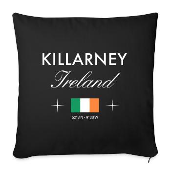 Killarney Ireland Coordinates Travel Souvenir - Sofa pillowcase 17,3'' x 17,3'' (45 x 45 cm) - black - Front