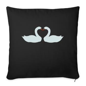 Swans Heart - Sofa pillowcase 17,3'' x 17,3'' (45 x 45 cm) - black - Front