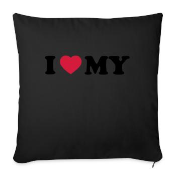 i_love_my_2_color - Housse de coussin décorative 45 x 45 cm - noir - Devant