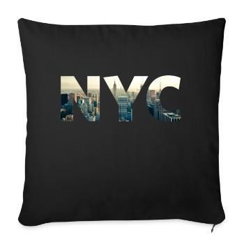 nyc New York City - Sofakissenbezug 45 x 45 cm - Schwarz - Vorne