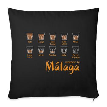 Welcome to Malaga (blue) - Housse de coussin décorative 45 x 45 cm - noir - Devant