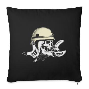 Crâne du service d'incendie et de sauvetage - Housse de coussin décorative 45 x 45 cm - noir - Devant