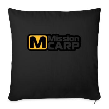 Fishing, carp, fish, mission carp - Sofa pillowcase 17,3'' x 17,3'' (45 x 45 cm) - black - Front