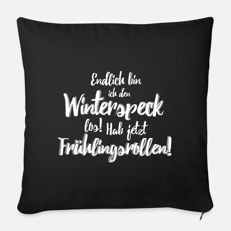 Frühlingsrolle statt Winterspeck - Sofakissenbezug 45 x 45 cm - Schwarz