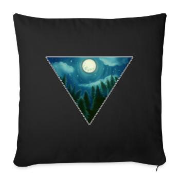 full moon - Sofa pillowcase 17,3'' x 17,3'' (45 x 45 cm) - black - Front