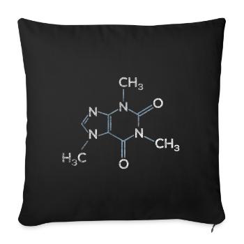 Cadeau de molécule de caféine - Housse de coussin décorative 45 x 45 cm - noir - Devant