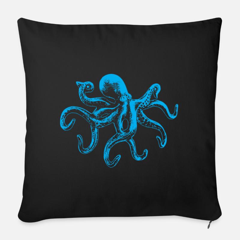 Oktopus Tintenfisch Krake Meerestier Geschenk - Sofakissenbezug 45 x 45 cm - Schwarz
