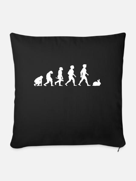 Evolution lapins lapin lapin rongeurs - Housse de coussin décorative 45 x 45 cm - noir
