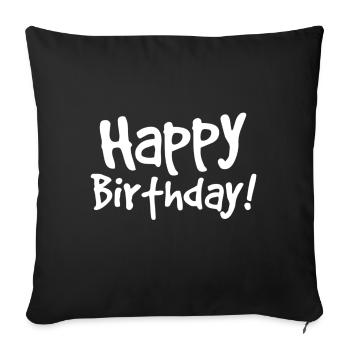 joyeux anniversaire - Housse de coussin décorative 45 x 45 cm - noir - Devant