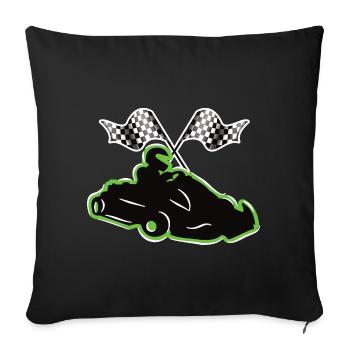 Kart Racing - Housse de coussin décorative 45 x 45 cm - noir - Devant