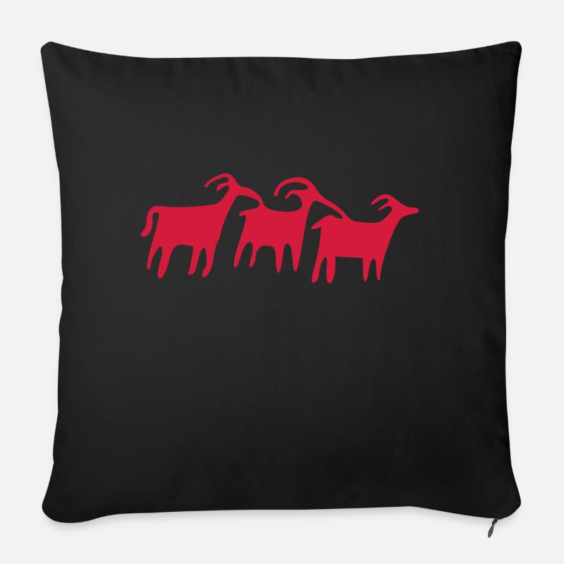 petroglyphe herde vektor - Sofakissenbezug 45 x 45 cm - Schwarz