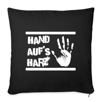 Hand auf's Harz - Handball Design - Sofakissenbezug 45 x 45 cm - Schwarz - Vorne