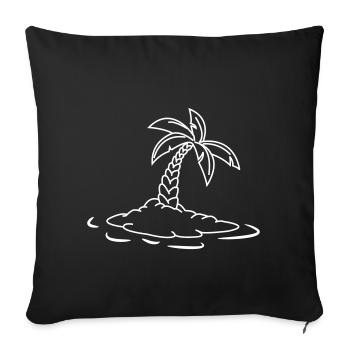 Le palmier sur l'île déserte! - Housse de coussin décorative 45 x 45 cm - noir - Devant