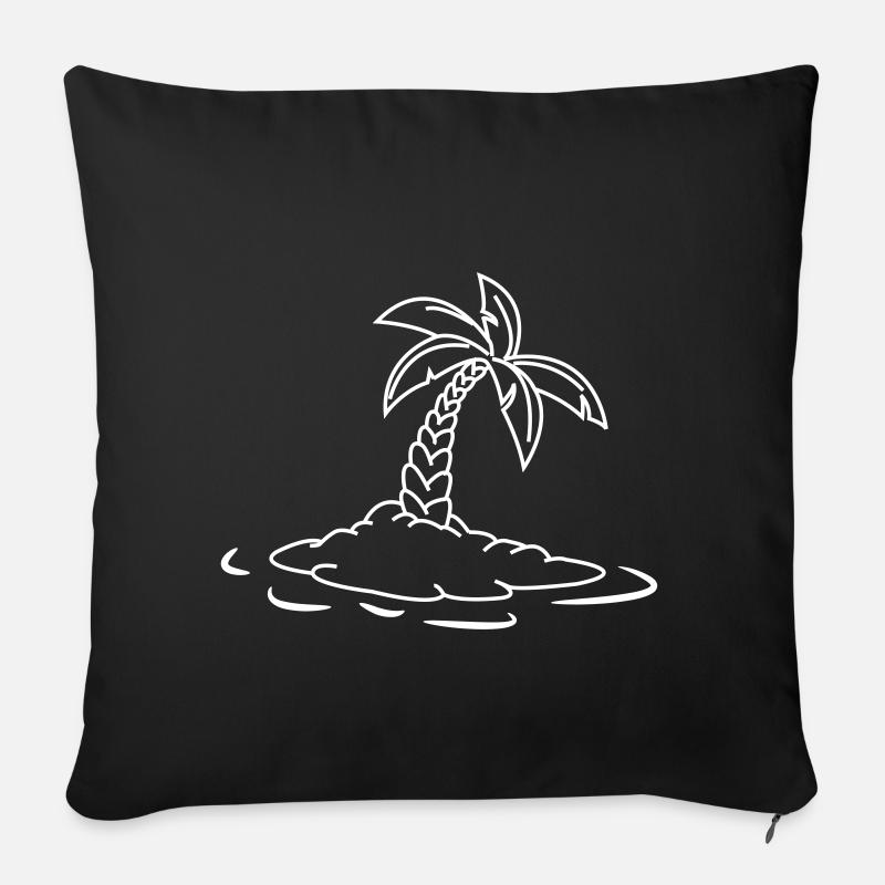 Die Palme auf der verlassenen Insel! - Sofakissenbezug 45 x 45 cm - Schwarz
