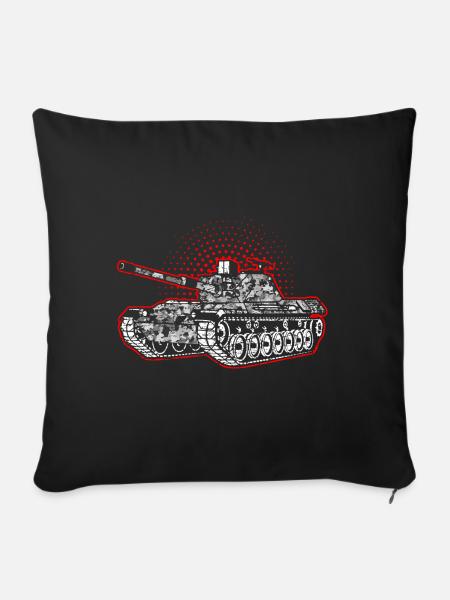 Panzer - Sofakissenbezug 45 x 45 cm - Schwarz