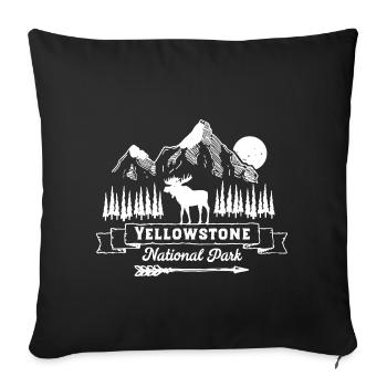 Yellowstone National Park Clothing Apparel - Sofa pillowcase 17,3'' x 17,3'' (45 x 45 cm) - black - Front