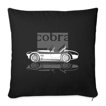 Shelby Cobra V8 Muscle Car Logo Illustration icône - Housse de coussin décorative 45 x 45 cm - noir - Devant