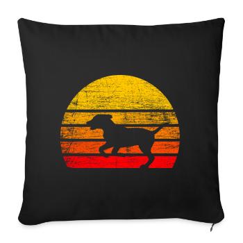 Sunset dog gift dog love - Sofa pillowcase 17,3'' x 17,3'' (45 x 45 cm) - black - Front