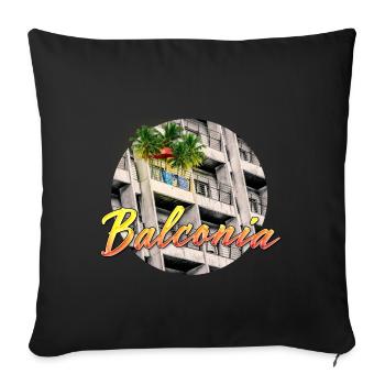 BALCONIA - Sofa pillowcase 17,3'' x 17,3'' (45 x 45 cm) - black - Front