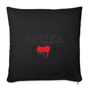 DIE ANTIFA ANTIFASCHISTISCHE LINKE AKTION - Sofakissenbezug 45 x 45 cm - Schwarz - Vorne