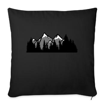 mountains huegel forest mountainous trip vacation vacation nad - Sofa pillowcase 17,3'' x 17,3'' (45 x 45 cm) - black - Front