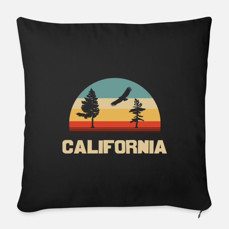 Californie - Housse de coussin décorative 45 x 45 cm - noir