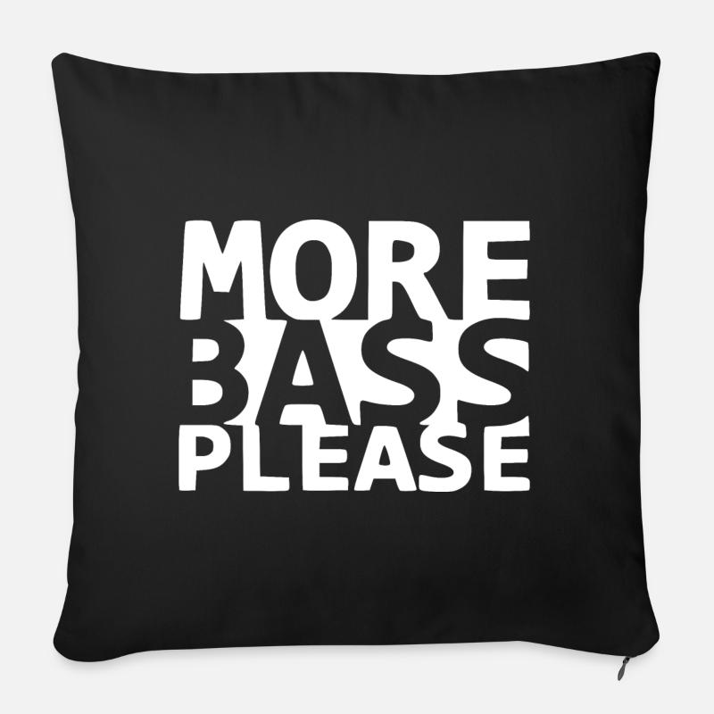 PLUS BASS SVP - Housse de coussin décorative 45 x 45 cm - noir