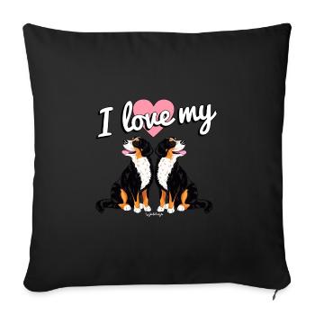 Amour bernois - Housse de coussin décorative 45 x 45 cm - noir - Devant