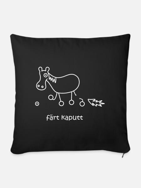 färt kaputt, kaputtes Pferd, lustiges Pferd, krank - Sofakissenbezug 45 x 45 cm - Schwarz