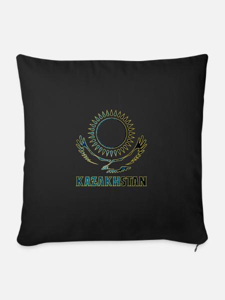 Kasachstan Steppenadler Geschenk - Sofakissenbezug 45 x 45 cm - Schwarz