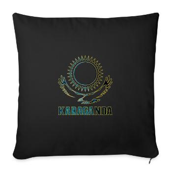 Karaganda Kazakhstan gift - Sofa pillowcase 17,3'' x 17,3'' (45 x 45 cm) - black - Front