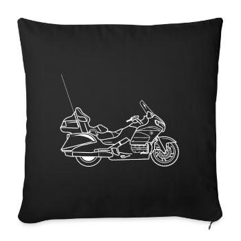 Moto Gold Wing - Housse de coussin décorative 45 x 45 cm - noir - Devant