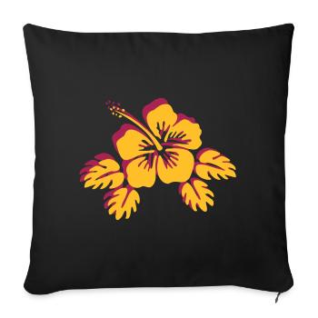 Hibiscus flower Hibiscus flower Hibiscus flower - Sofa pillowcase 17,3'' x 17,3'' (45 x 45 cm) - black - Front