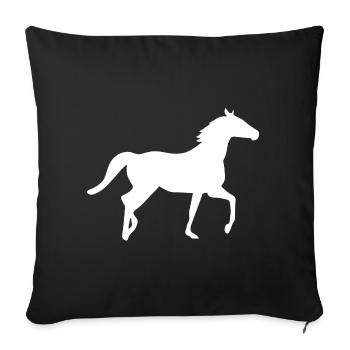 Pferde - Sofakissenbezug 45 x 45 cm - Schwarz - Vorne