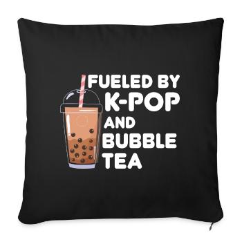 Kpop Bubbletea K-Pop Corée Corée du Sud Cadeau De Séoul - Housse de coussin décorative 45 x 45 cm - noir - Devant