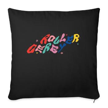 Roller Derby - Housse de coussin décorative 45 x 45 cm - noir - Devant