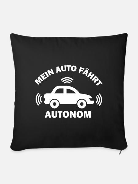 Autonomes Fahren Auto - Sofakissenbezug 45 x 45 cm - Schwarz