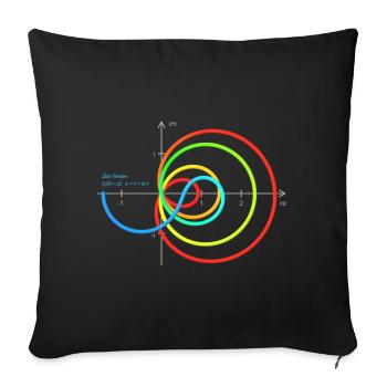 Zeta - Re=1/2 - mit Koordinaten - Linien - Sofakissenbezug 45 x 45 cm - Schwarz - Vorne