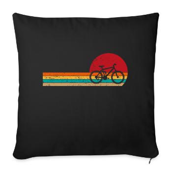 Vélo cadeau cycliste Sport Downhill - Housse de coussin décorative 45 x 45 cm - noir - Devant
