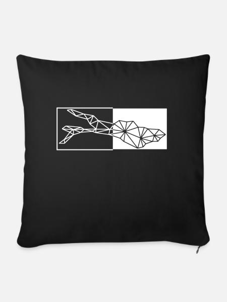 Bodensee | Polygon | Weiss - Sofakissenbezug 45 x 45 cm - Schwarz