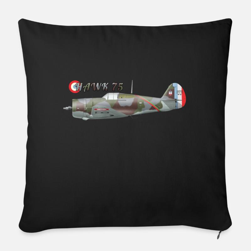 Hawk 75 - Housse de coussin décorative 45 x 45 cm - noir