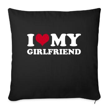 J’aime ma petite amie - Housse de coussin décorative 45 x 45 cm - noir - Devant
