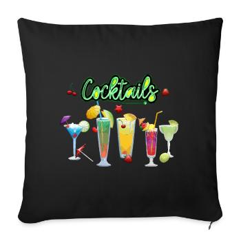 Colourful cocktails - Sofa pillowcase 17,3'' x 17,3'' (45 x 45 cm) - black - Front