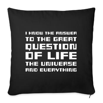 I know the answer - Hitchhiker's Guide - Housse de coussin décorative 45 x 45 cm - noir - Devant