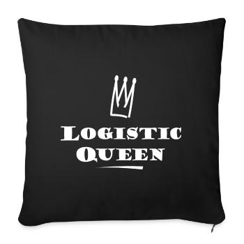 Queen of Logistics - Sofa pillowcase 17,3'' x 17,3'' (45 x 45 cm) - black - Front