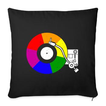 Gay Vinyl Pride Rainbow Flag Vinyl Record - Sofakissenbezug 45 x 45 cm - Schwarz - Vorne