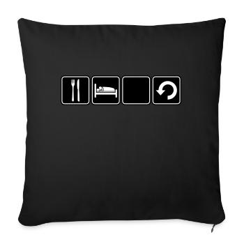 Manger dormir Répéter - Housse de coussin décorative 45 x 45 cm - noir - Devant